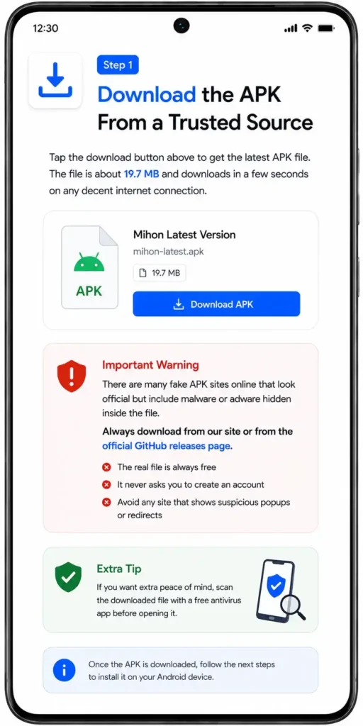 Step 1 — Download the APK From a Trusted Source