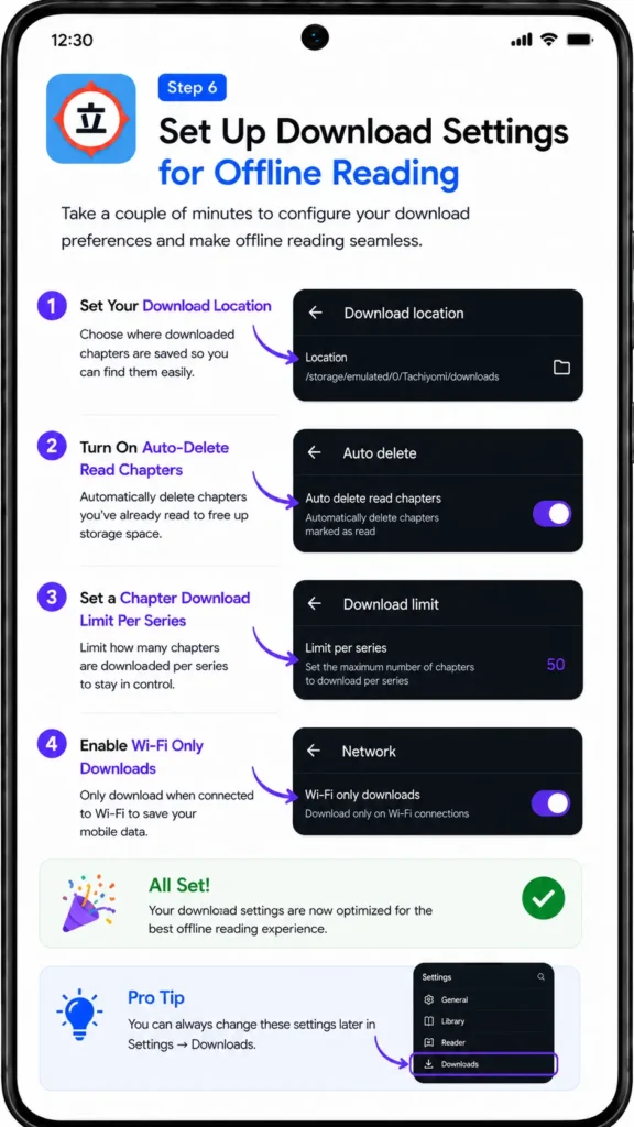 Step 6 — Set Up Download Settings for Offline Reading